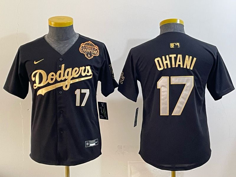 Youth Nike 2026 Los Angeles Dodgers #17 Ohtani  Black Gold Game MLB Jersey 064->women mlb jersey->Women Jersey